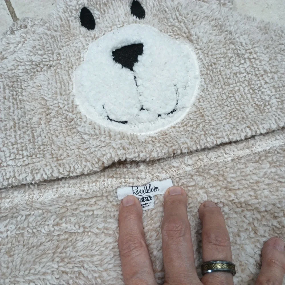 Roudelain Wearable Bear Hooded Blanket Animal Gray 33.5